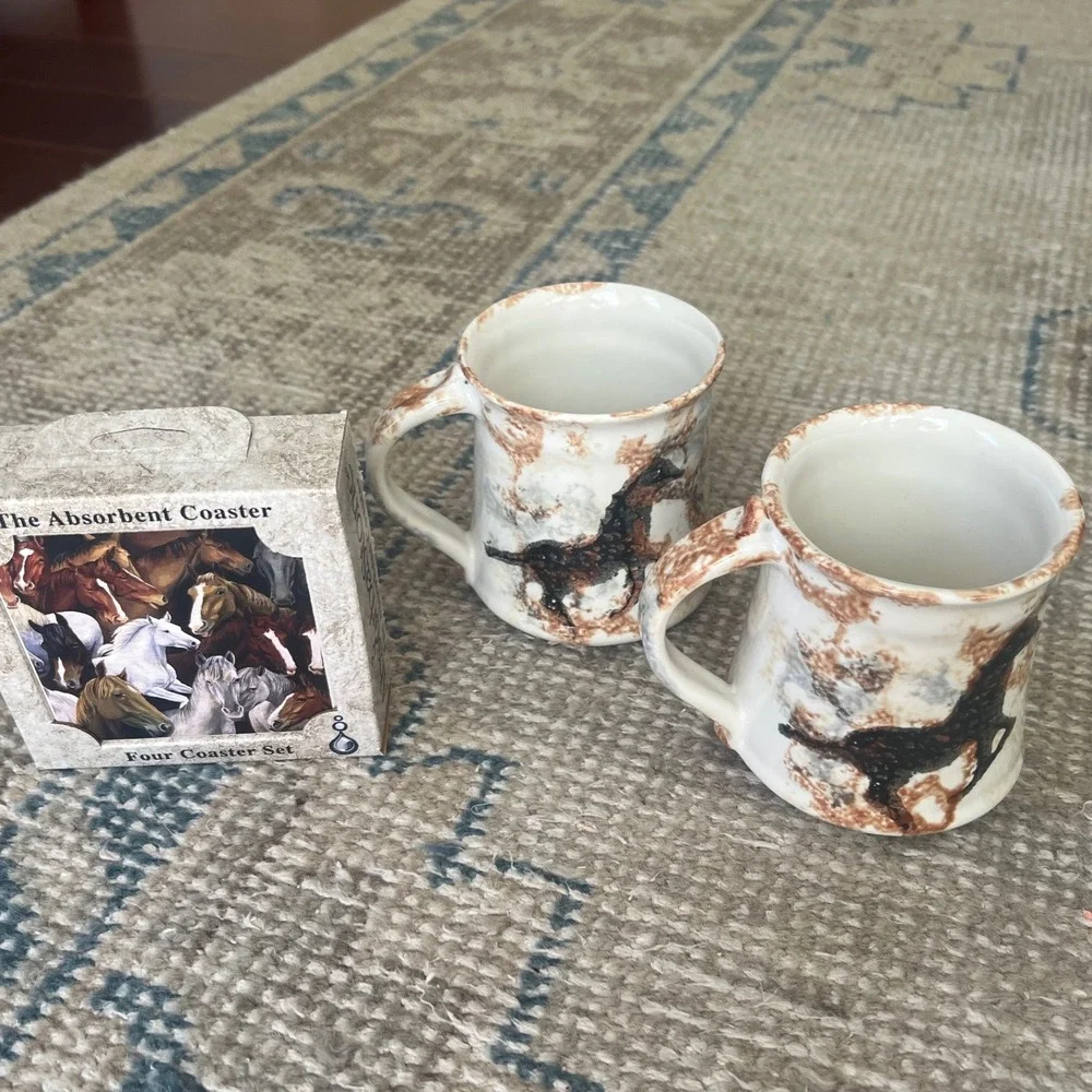 Horse Equestrian Lover Mug & Coaster Bundle 6 missing Western Cowboy Piece